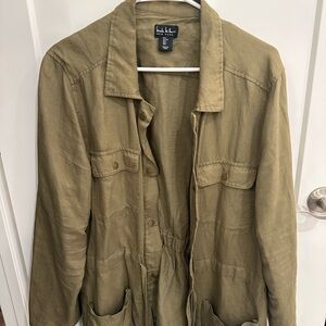 Linen Khaki Utility Jacket